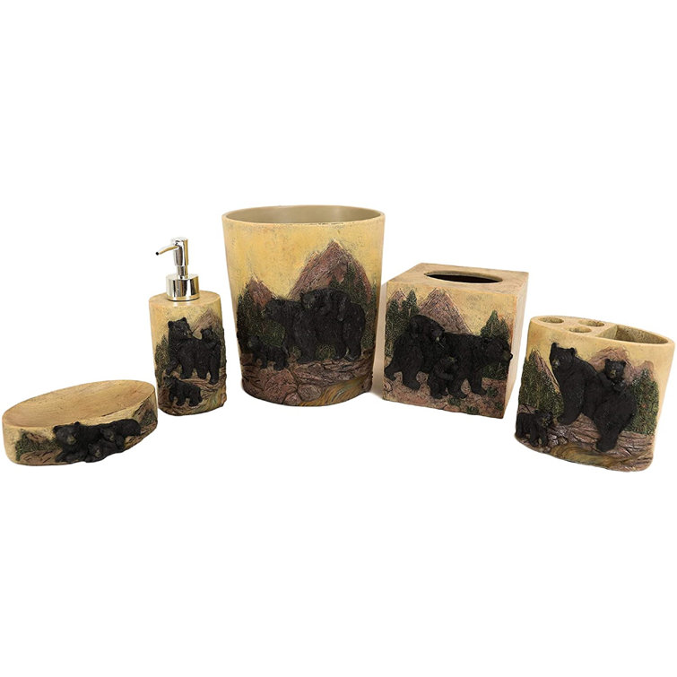 Loon Peak® Stach Bear 5 Piece Bathroom Accessory Set Wayfair